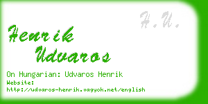 henrik udvaros business card